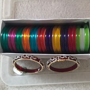Indian color changeable bangle in diamond work-NEW